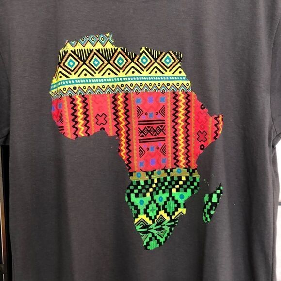 Mighty Fine Afrocentric Africa Map Print T-Shirt Size L - Picture 7 of 10